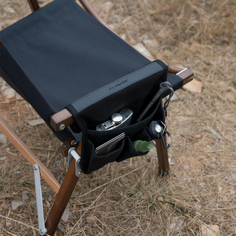 ShineTrip Side Bag Kermit Chair Armrest Storage Bags Outdoor Tools (Black)