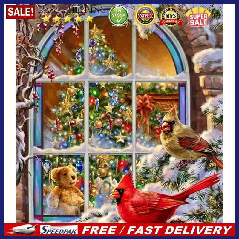 DIY Oil Painting By Numbers Kits Christmas Windows Xmas Party Home Decoration