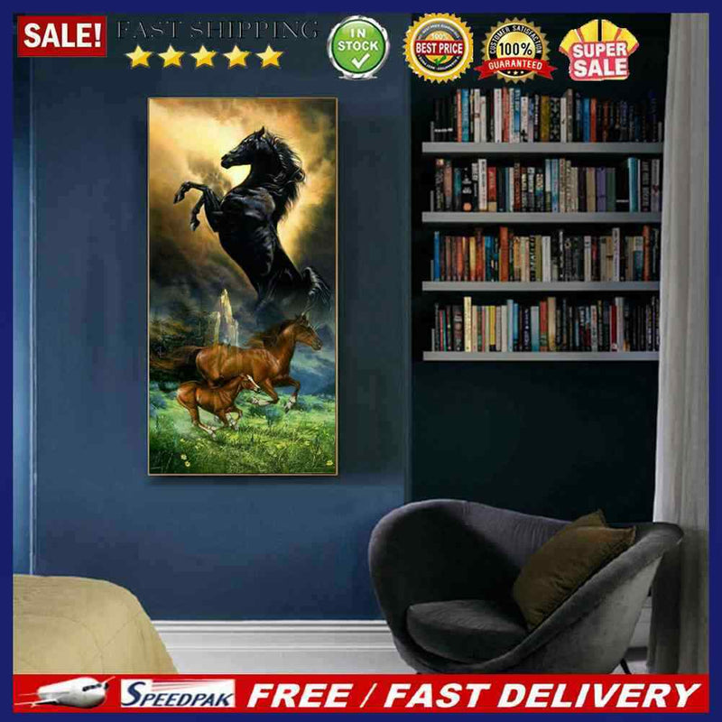 Horse 5D DIY Full Diamond Animal Round Diamond Rhinestone Diamond Painting