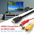 HDMI-Compatible to RCA Cable HDMI-Compatible Male to 3RCA AV Male Adapter