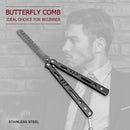 Professional Folding Butterfly Hair Comb Foldable Stainless Steel Practice Tools