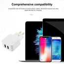 Travel 5V 2.1A 1A Dual Ports USB Wall Charger Charging Adapter US (Black) Newly