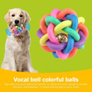 Colorful Dog Bell Puppy Rubber Rainbow Ball Pets Playing Chew Sound Toys (S