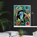 5D DIY Diamond Painting Sea Horse Full Round Drill Embroidery Home Decor