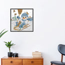 14CT Stamp DIY Room Needlework Christmas Snowman Canvas Cross Stitch (K704)
