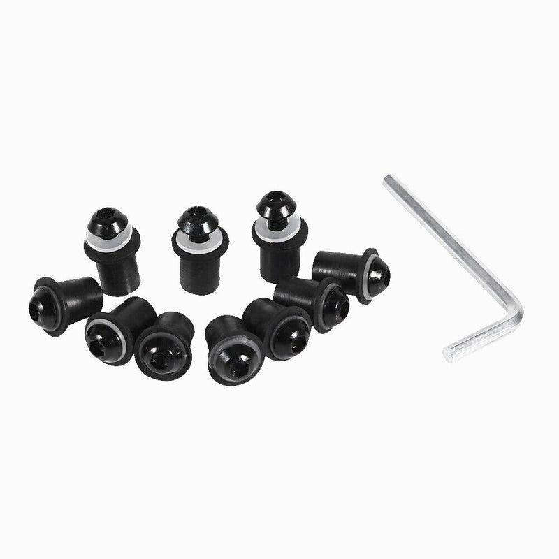 10pcs 5mm/0.20in Motorcycle Windscreen Windshield Bolt Screw Kit (Black)