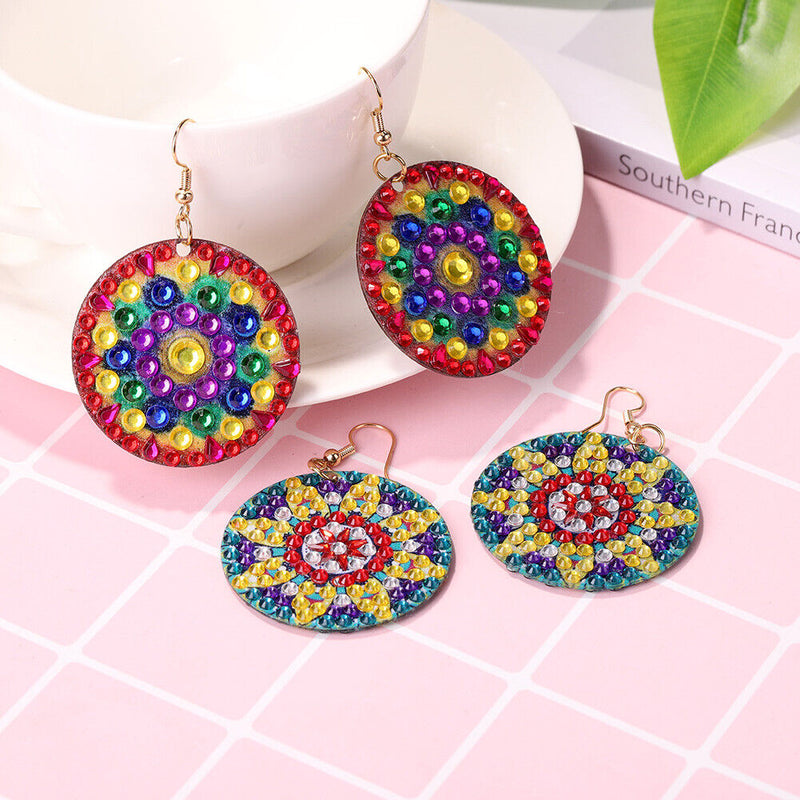 DIY Diamond Painting Mandala Patterns Stud Earrings for Women (RZ001) Newly