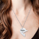 2pcs Adjustable Love Heart Pendant Splice Clavicle Chain Necklace Women Jewelry
