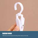 Rotating Hanging Laundry Hook Strong Plastic Hat Hanger (Set of 10 White) Newly