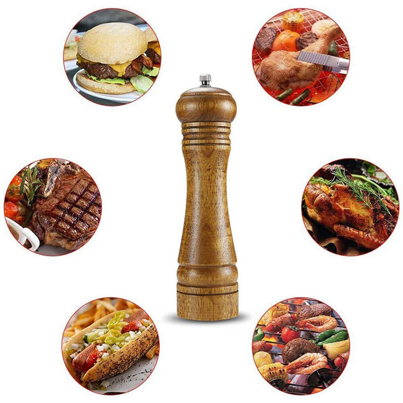 Pepper Grinder,Adjustable Coarseness,Wooden Manual Spice Pepper Mill for Kitchen