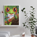 DIY Animal Frog Acrylic Drawing Oil Paint Kit by Numbers Coded Picture Kids