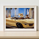 Hand Painted Drawing DIY Art Canvas Oil Kit Paint By Numbers Girl Driving Decor