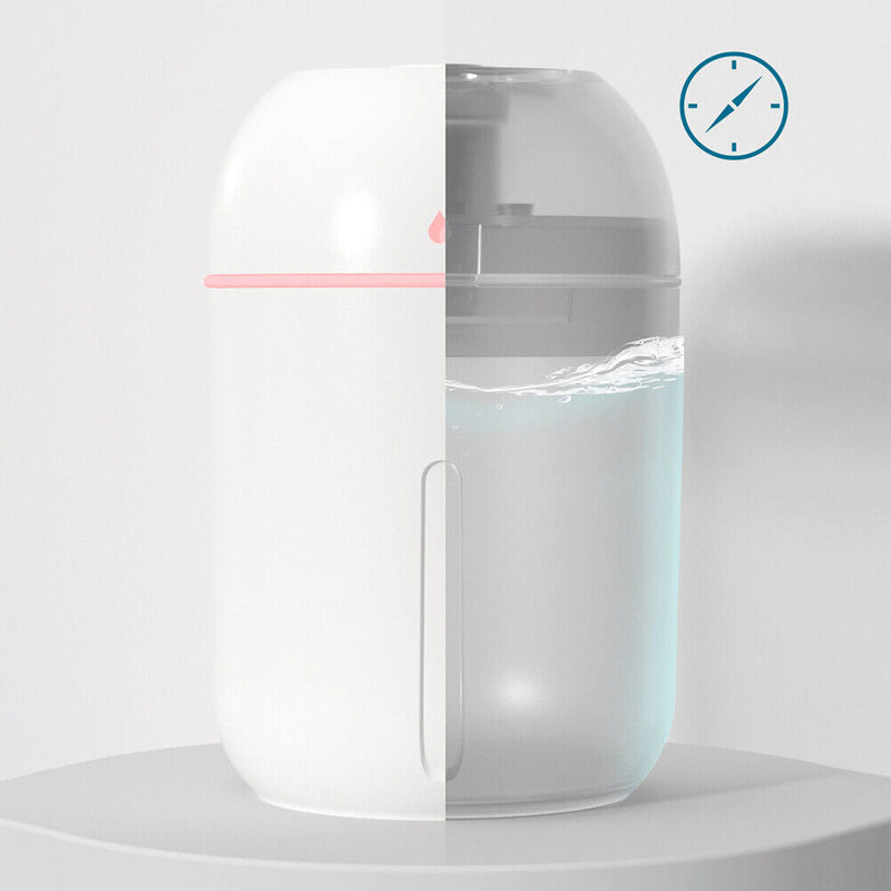 330ML Mini Ultrasonic Humidifier Silent USB Essential Oil Diffuser (White)