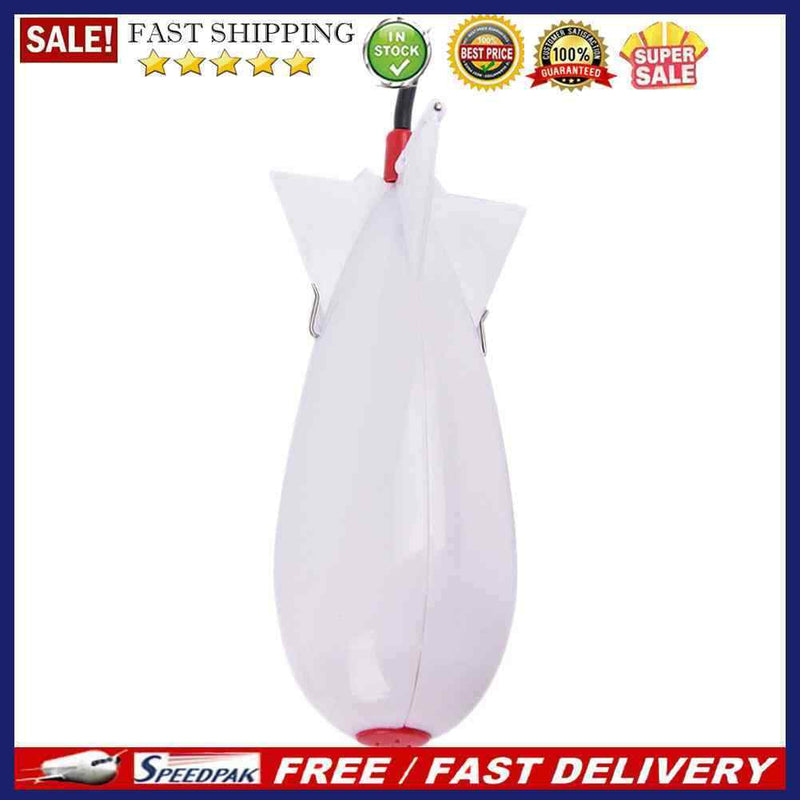 Carp Fishing Rockets Feeder 3 Size Bomb Lure Baits Holder Maker Tackle (White L)
