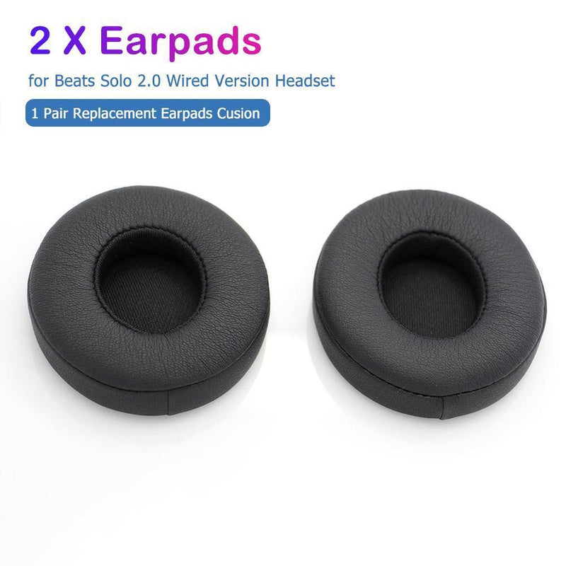 1 Pair Replacement Earpads Cusion for Beats Solo 2.0 Wired Headset (Black)