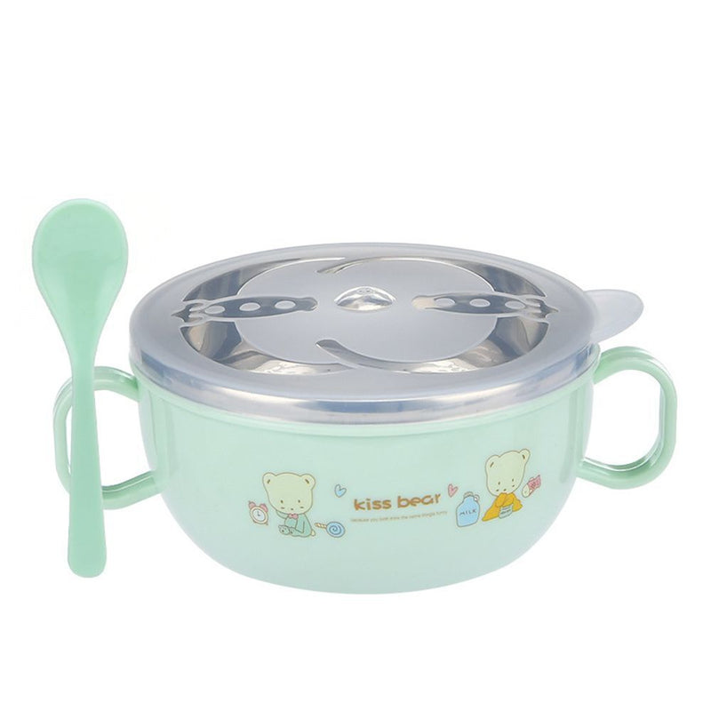 Dinnerware Baby Feeding Bowl With handle Bowl Spoon Set Stainless steel