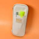 Canvas Pencil Case Double Layer Large Capacity Stationery Pen Box (Yellow) Newly