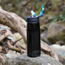 Large Capacity Water Kettle 650ml Outdoor Gym Filter Shaker Bottle (Black) Newly