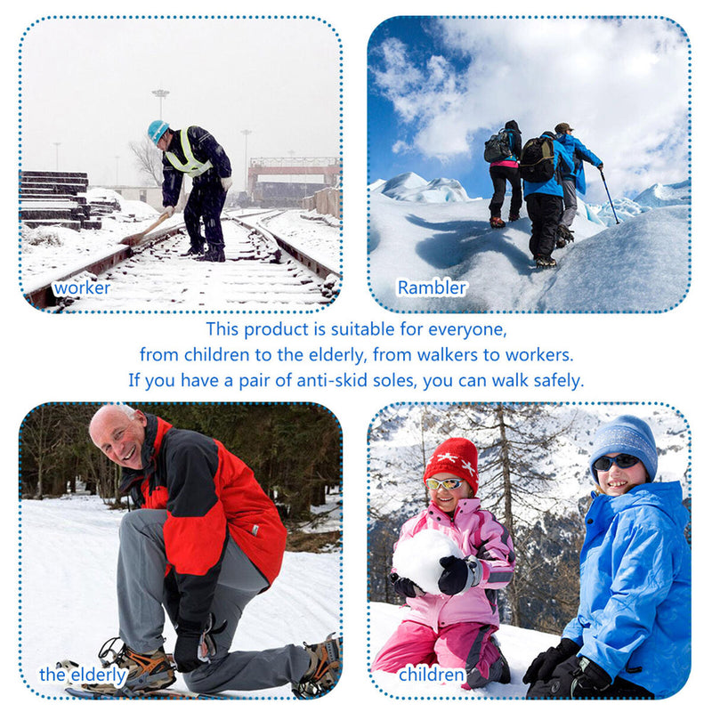 19 Teeth Traction Spikes Crampons, Ice Snow Grips Cleats Anti Slip for Wome