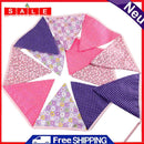 12 Flags 3.2M Cotton Fabrics Banner Fit Wedding Garland Decor Purple Par