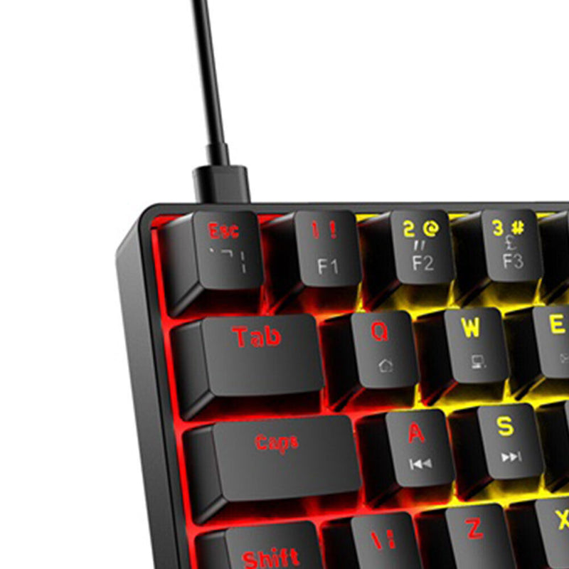 T60 Mechanical Gaming Keyboard Blue Switch 62 Key Keyboard for PC (Black)