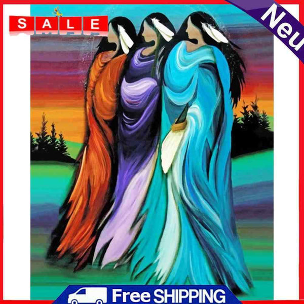 Three Sisters Oil Paint By Numbers DIY Drawing Picture Kit for Adults Home Decor