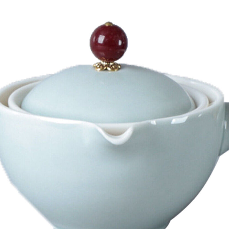 Portable Chinese Gongfu Kung Fu Tea Set Rotating Ceramic Teapot Teaware (I)