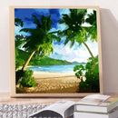 Beach Coconut Tree Oil Paint By Numbers Kits Canvas Picture Wall Art DIY Cr