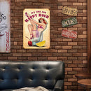 Sexy Lady Poster Metal Plate Tin Sign Plaque for Bar Pub Club Cafe Wall (D)