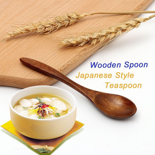 Dining Soup Tableware Coffee Teaspoon Mini Japanese Style Wooden Spoon