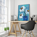 Blue Flowers Full Drill Mosaic Round Diamond Painting DIY Rhinestones Picture