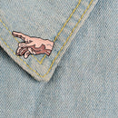 Cartoon Hand Enamel Lapel Badges Causal Brooches Pin for Women Men (XZ2625)