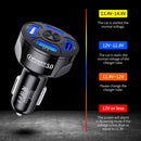 Adapter Universal Smart Phone 4-Port USB LED Display Car Charger Fast Charging