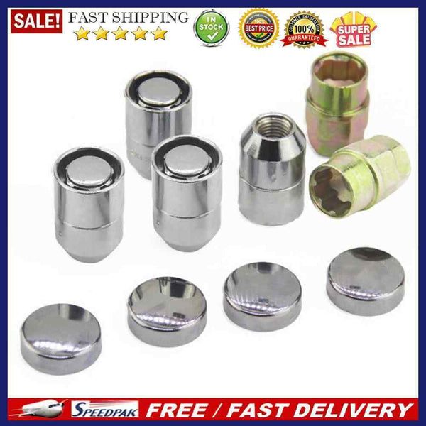 4pcs M12x1.5 12mmx1.25 Anti Theft Lug Nuts Universal Wheel Nuts + 2 Keys Se