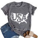 Independence Day Print USA Letter Tea (Dark Grey M) T-Shirt