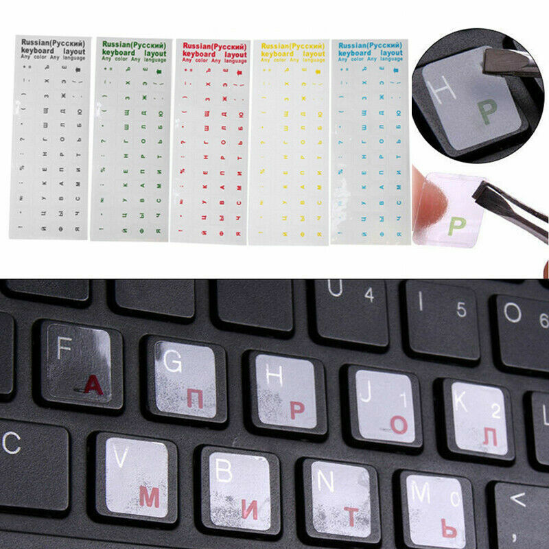 Waterproof Russian Transparent Stickers For PC Laptop Keyboard Hot T8D4