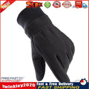 Warm Fleece Touch Screen Outdoor Cycling Windproof Gloves for Men (Black) Newly