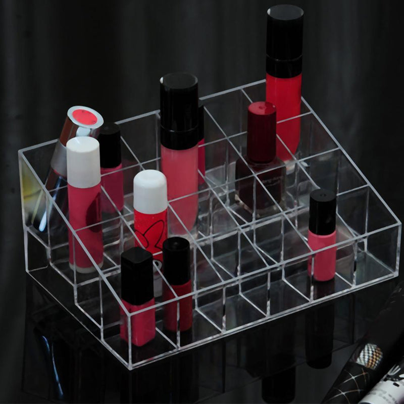 24 Lipstick Nail Polish Makeup Fall Holder Rack Stand Cosmetic Organizer Displa