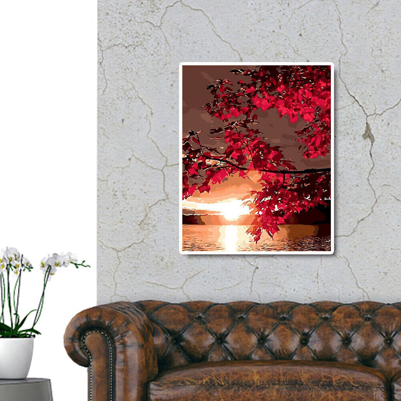 Flower Sun No Frame Pictures By Number DIY Digital Coding Oil Painting for Room