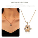 Alloy Diamond Smile Flower Necklace Crystal Jewelry Pendants for Women