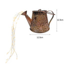LED Solar Watering Can Lamp Garden Shower Art Metal Iron Kettle Light (B) Newly