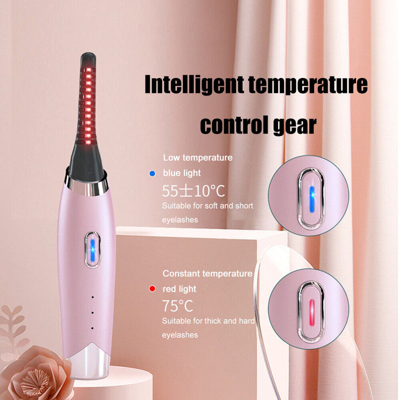 Electric Heated Eyelash Curler Applicator Long Lasting Eye Lash Curling Sup