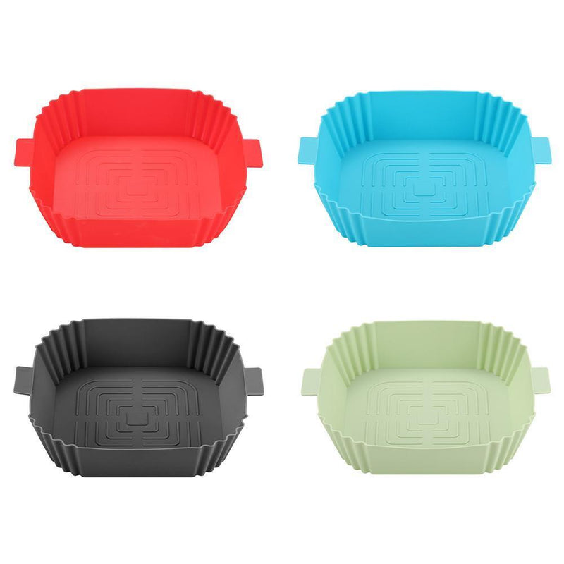 Square Cake Pan Non-stick Disk Air Fryers Tray for Home Kitchen Tool (Green)