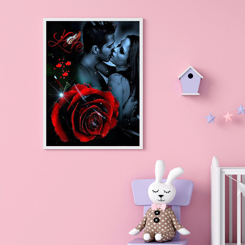 Art Drawing DIY Diamond Painting Kit Rose Lover 5D Full Round Drill Ornaments
