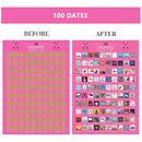 100 Date Scratch Off Poster - Wall Art Decor Bucket List Scratch Poster Newly