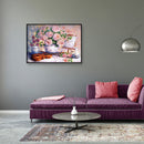 DIY Pink Rose Full Drill Round Diamond Painting Mosaic Kit Flower Picture Decor