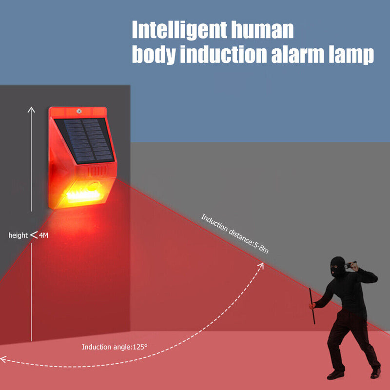 Solar Infrared Motion Sensor Alarm Light Outdoor Garden Security Lamp Waterproof