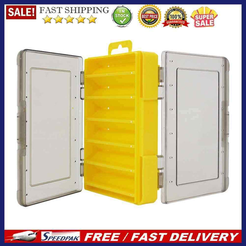 Double Sided Fishing Tackle Box 12 14 Compartments Bait Lure Hook Storage B
