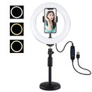 Vlogging 3 Color Temperature Video Light Kits Desktop Stand LED Ring Light