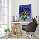 5D DIY Full Round Drill Diamond Painting Purple Caring Bee Drawing